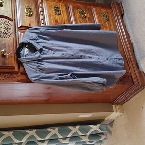 St. John's Bay Woman Button Down Ling Sleeve Denim Top Size 2X